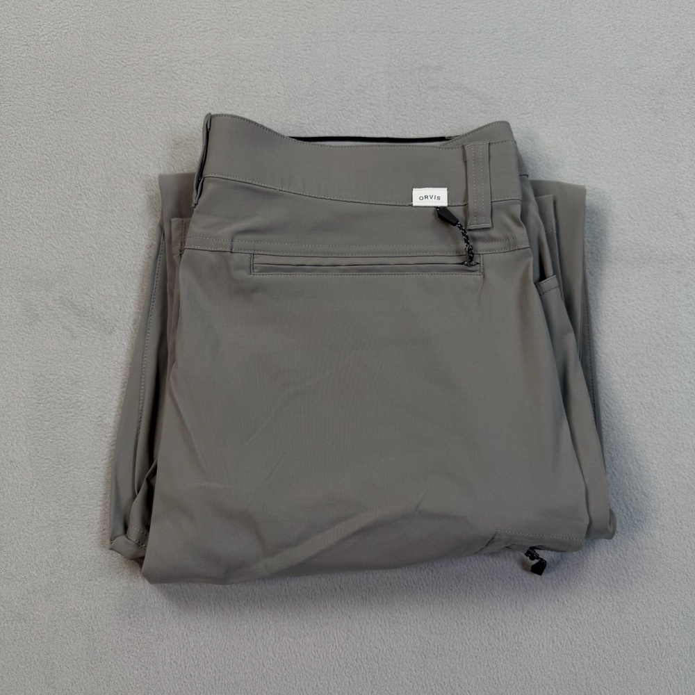 Orvis Pants Mens 36x32 Gray Tech Pant Stretch Water Repellent Hiking Outdoor